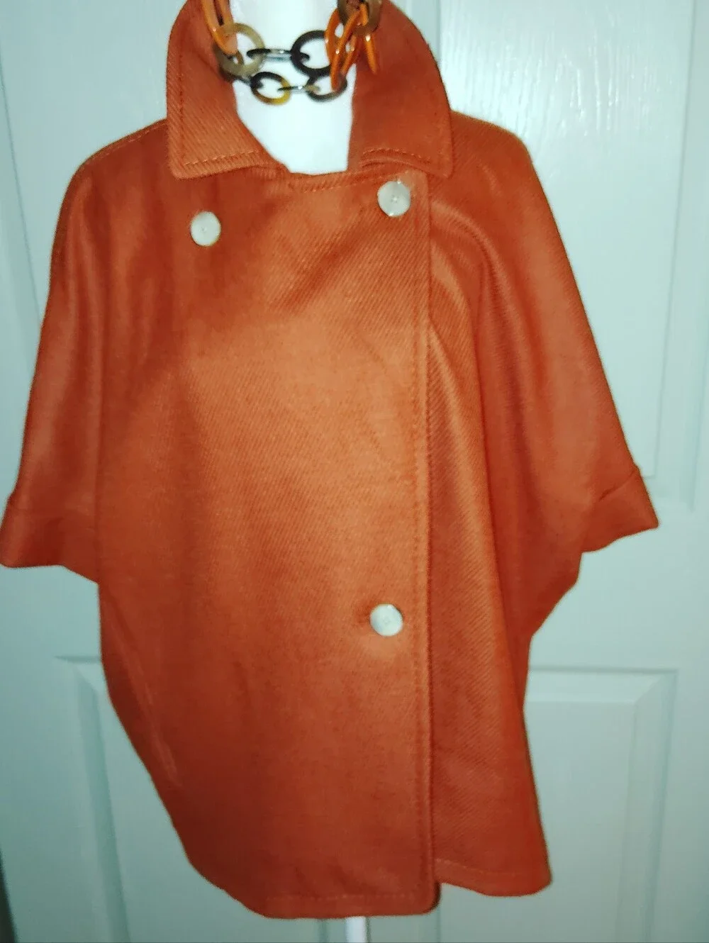 $2795 NWT Rena Lange Jacket Vest Orange Sz 34 Fits 6 Or Small Wool Cashmere - Picture 4 of 11